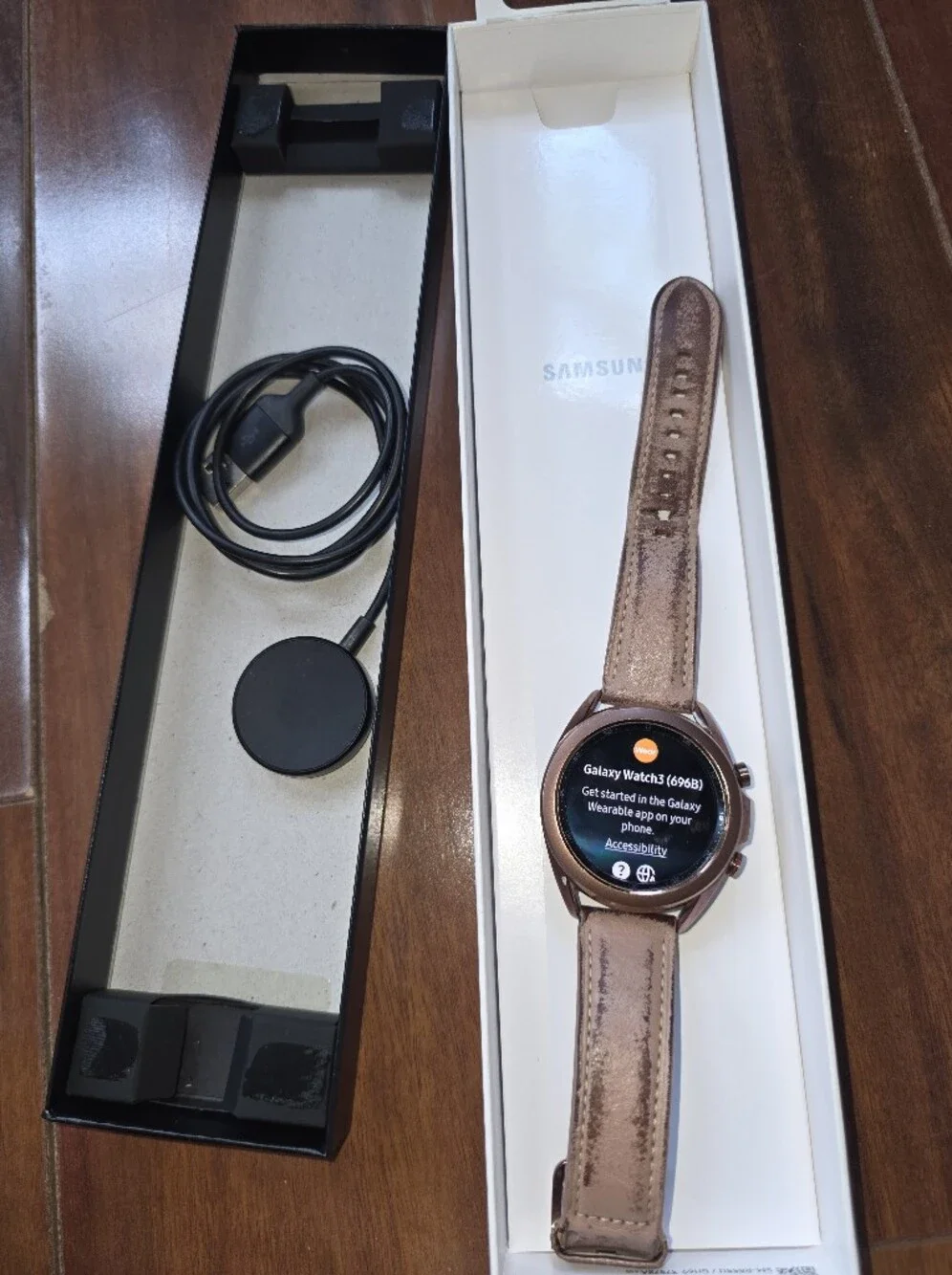Samsung Galaxy Watch3 - Rose Gold with Leather Strap